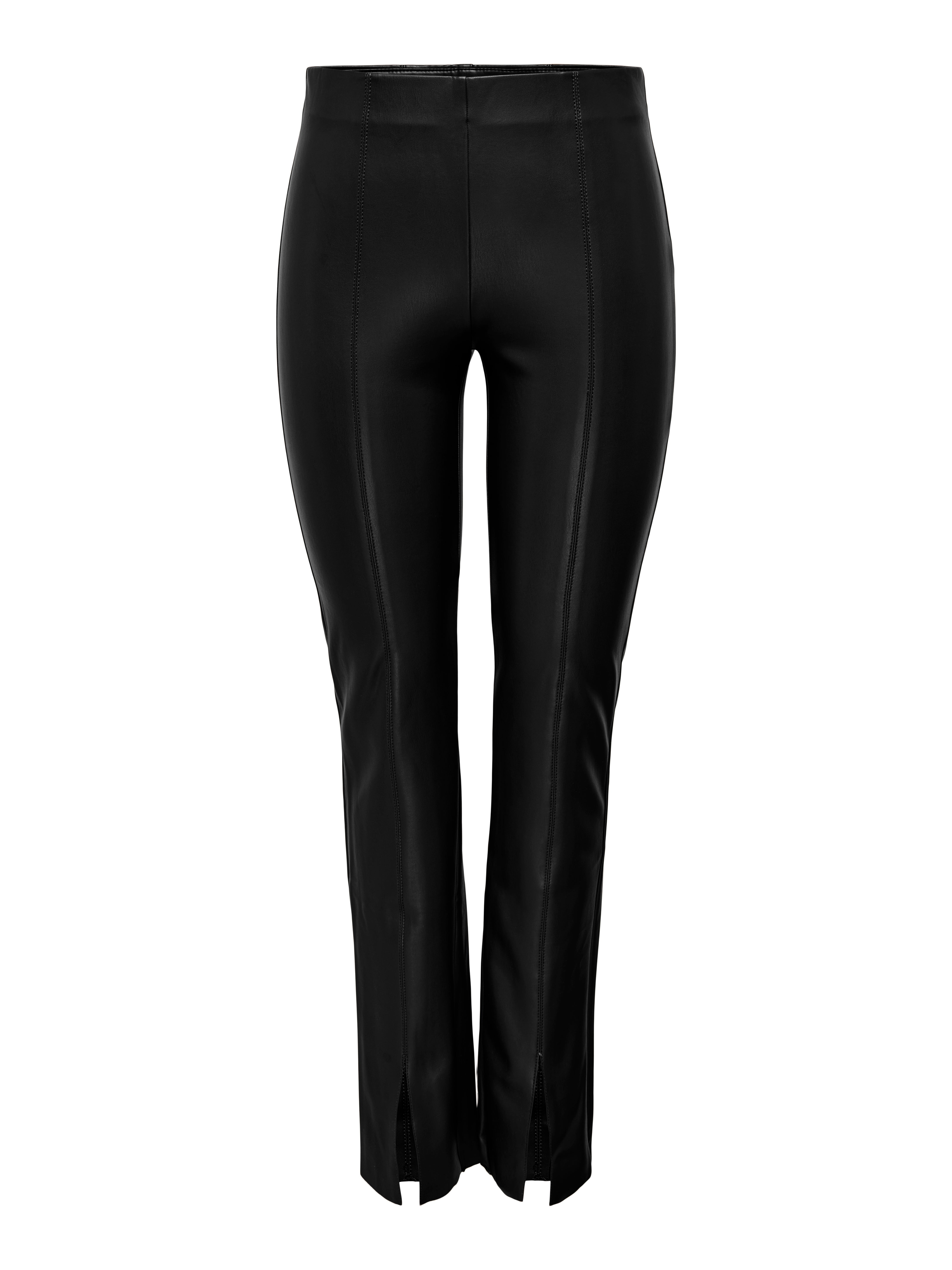 ONLLIVIA-STAR Hohe Taille Skinny Fit Hose in Lederoptik Black