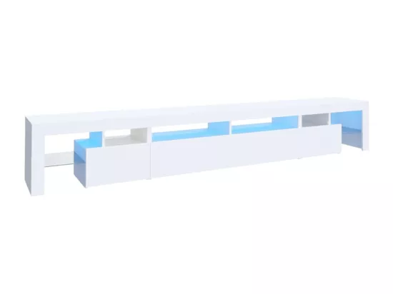 Meuble TV avec lumières LED Blanc 260x36,5x40 cm