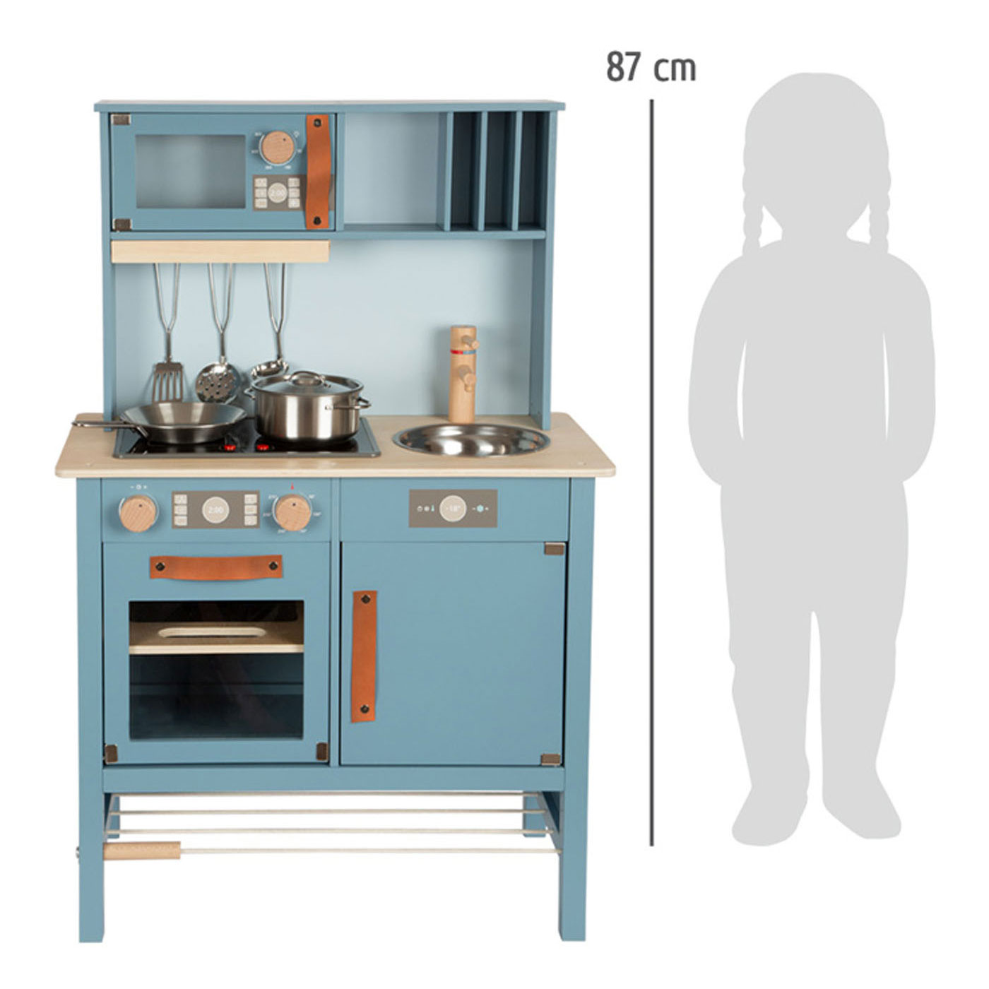 Small Foot-Houten Kinderkeuken Blauw, 7dlg.