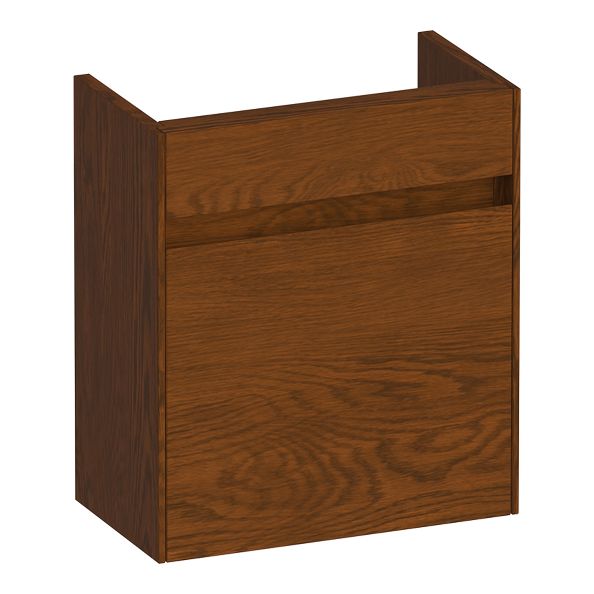 Brauer Inspire fonteinkast 40cm met 1 deur rechtsdraaiend lamellen eiken bruin