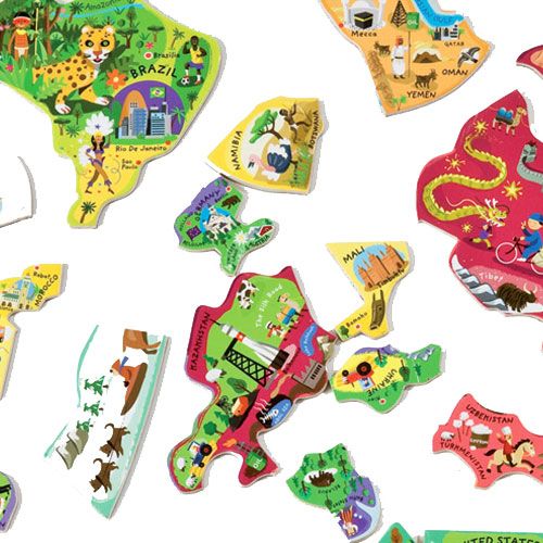Janod magneetpuzzel wereldkaart (92st) 5504