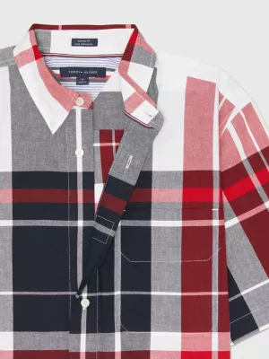 Camisa de manga curta Adaptive Check Custom Fit