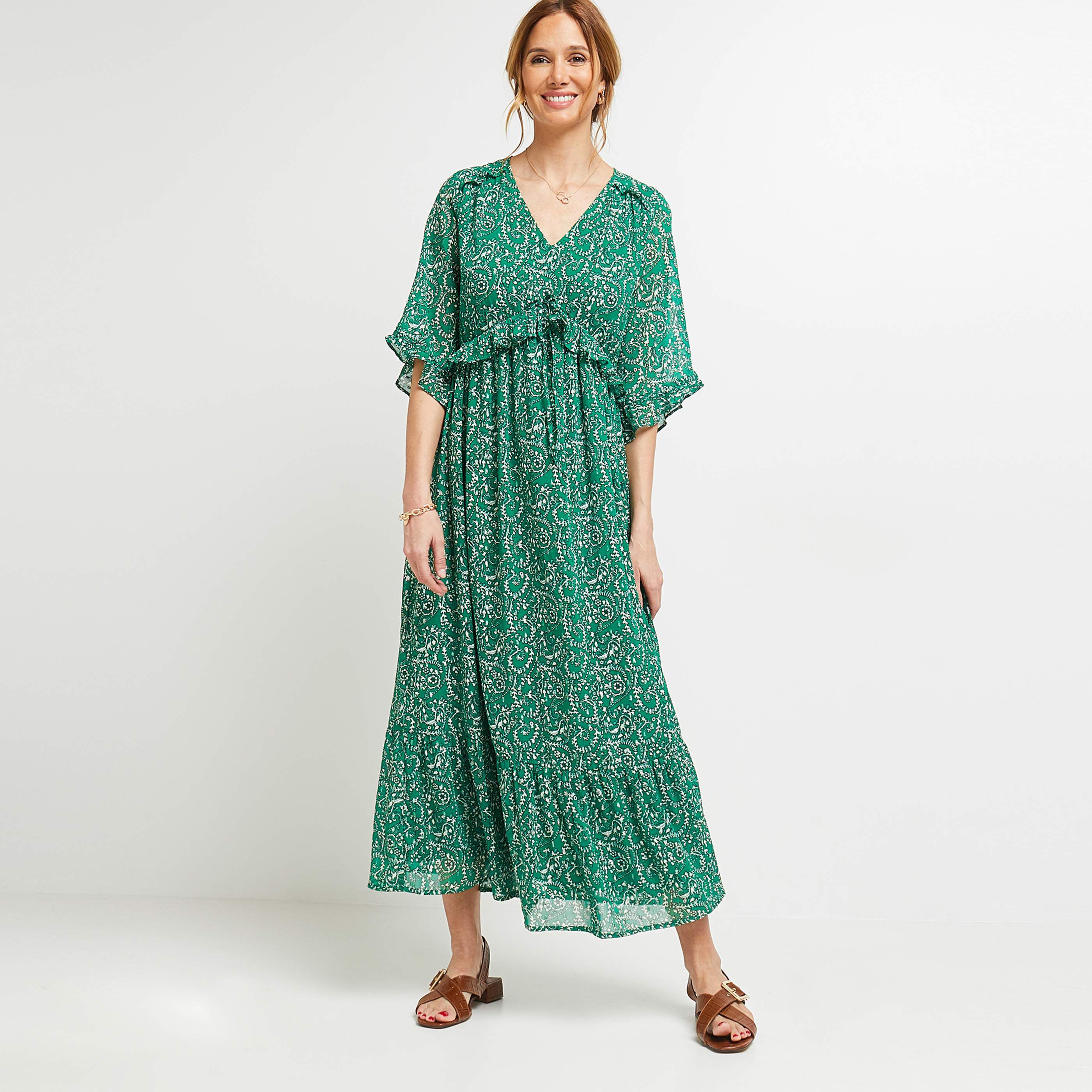 Robe longue femme - VERT