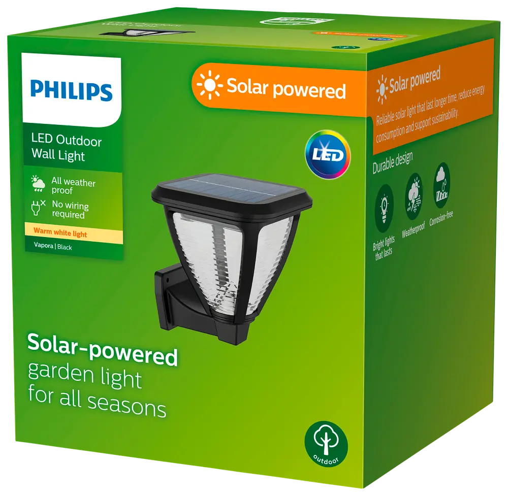 Philips Vapora - solcellevæglampe