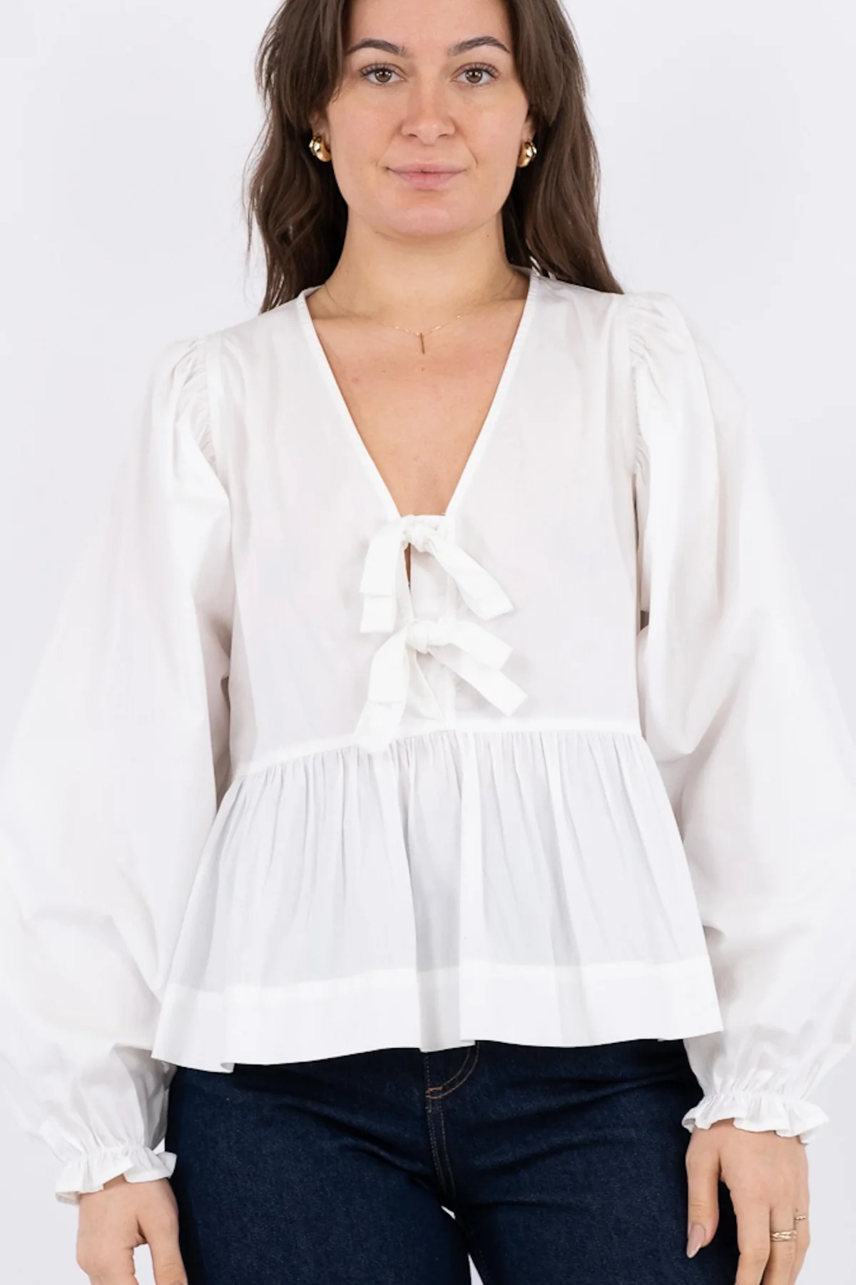 Neo Noir Bessie C Poplin Blouse white