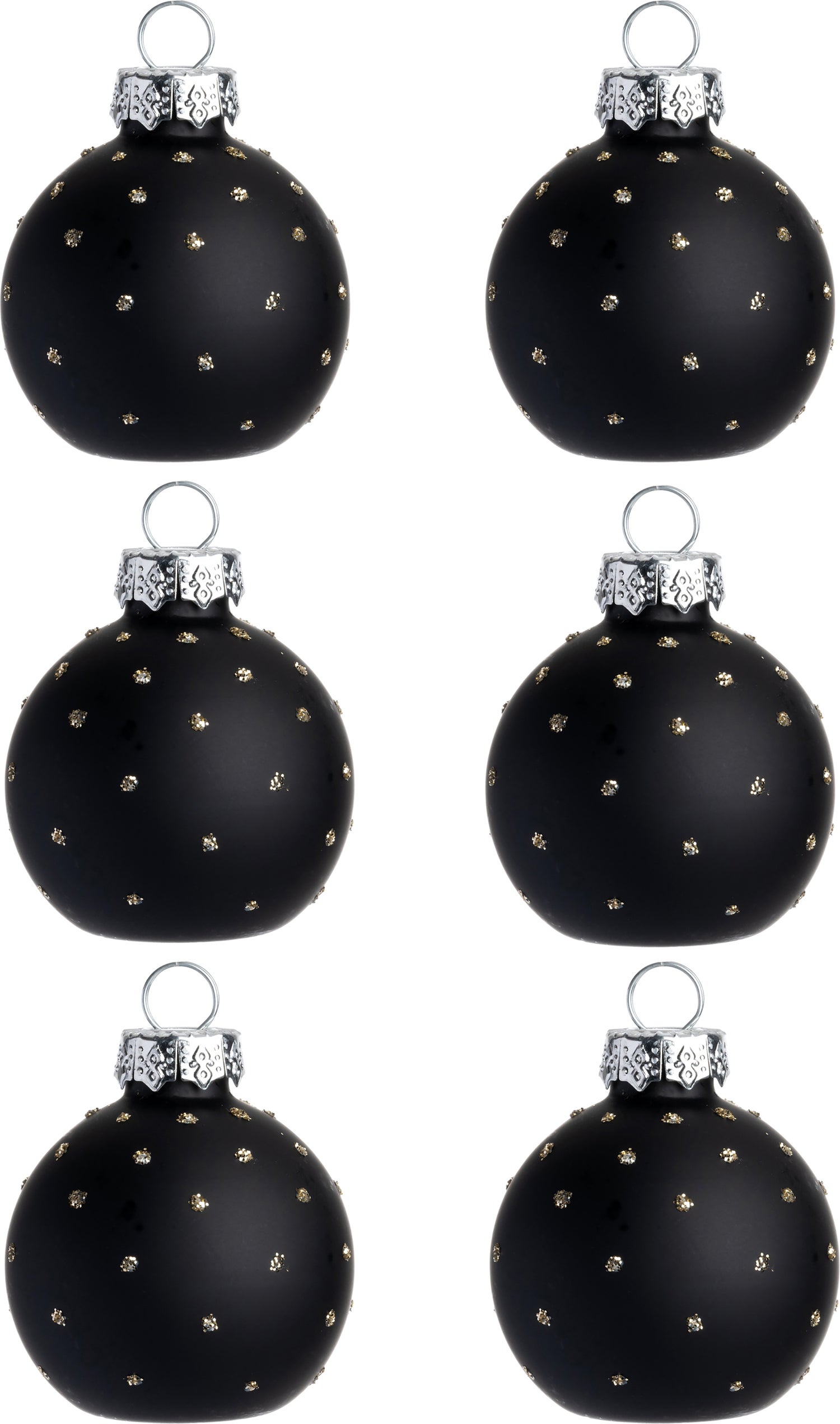 Intratuin naamkaarthouder kerstbal zwart D 4 cm 6 stuks