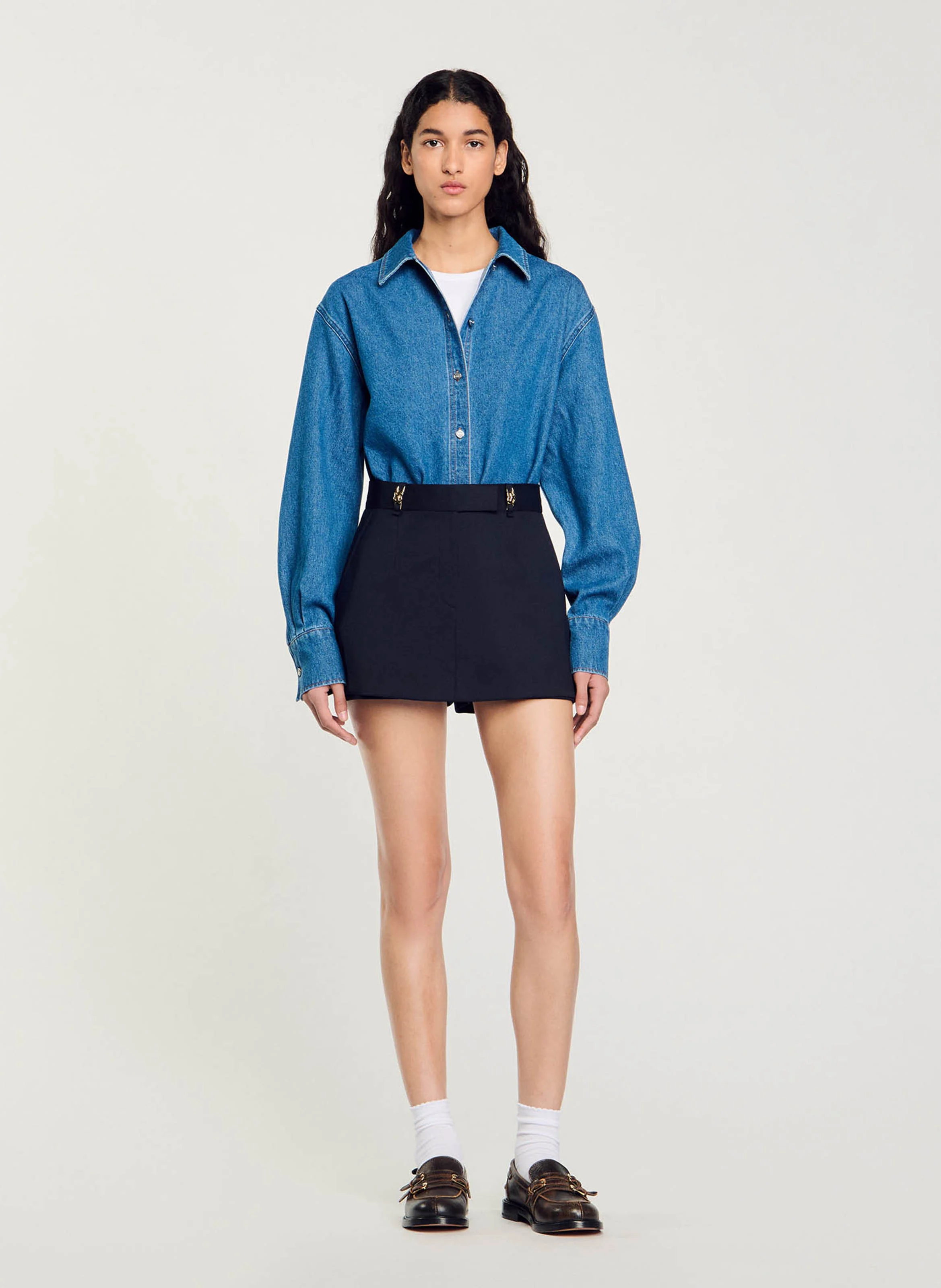 Jupe short droite | Bleu