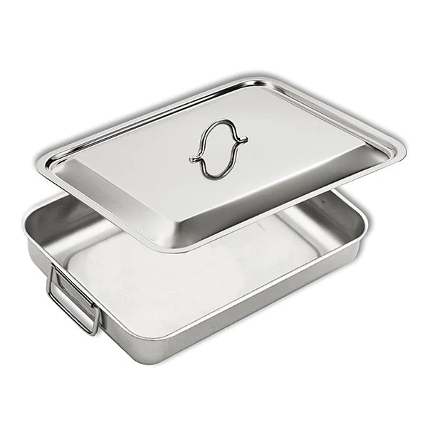 Plat à four en inox avec couvercle Inoxriv