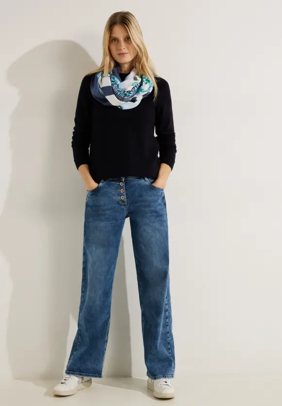 Cosy Print Loopschal - night sky blue