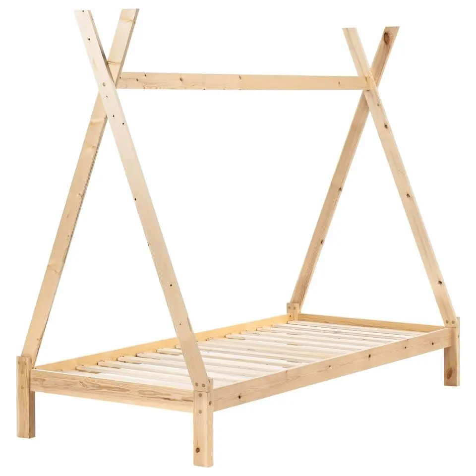 DEVAY - Kinderbed - Lichtbruin - 90 x 200 cm - Grenenhout