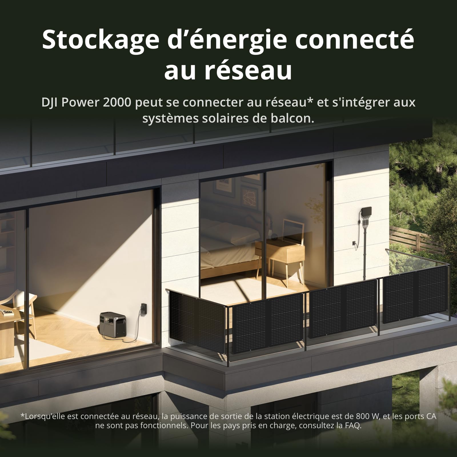 DJI Power 2000, station électrique portable 2 048 Wh (Batterie LFP), format compact, sortie stable de 3 000 W, recharge de 0–80% en 45 min, générateur