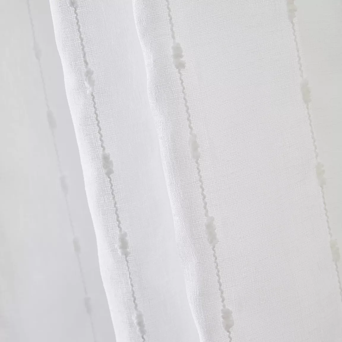 Voilage œillets pompons (140 x 240 cm) Axel Blanc