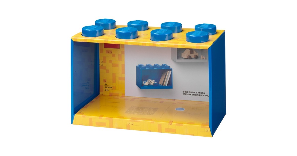 Room CopenhagenLEGO Brick Shelf, 8 noppen wandschap  (Blauw)