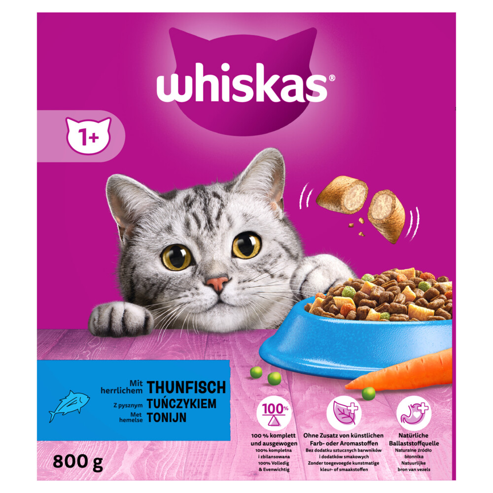 Whiskas 1+ Adult Katten Droogvoer Tonijn800 gr