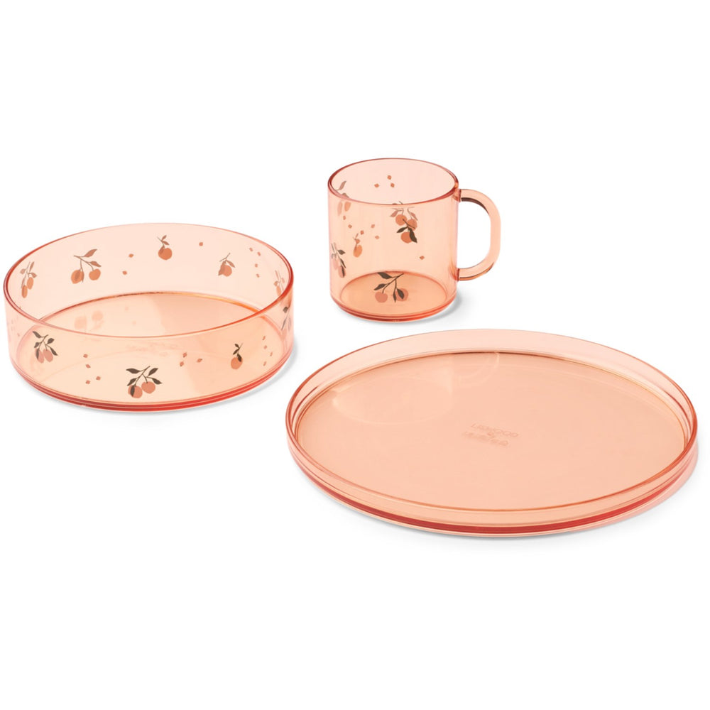Køb LIEWOOD Peach / Sea Shell Siva Printed Tritan Servicesæt