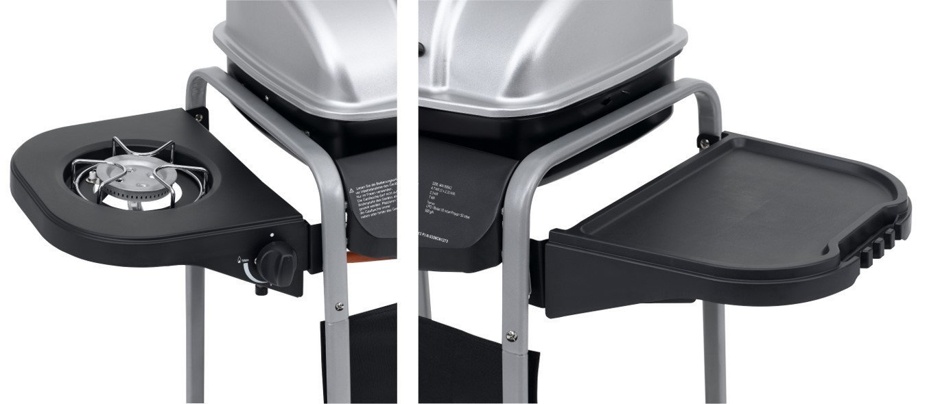 TEPRO Gasgrillwagen FREMONT - schwarz-silber - 3157