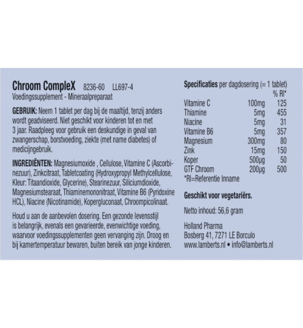 Lamberts Chroom Complex (60 Tabletten)