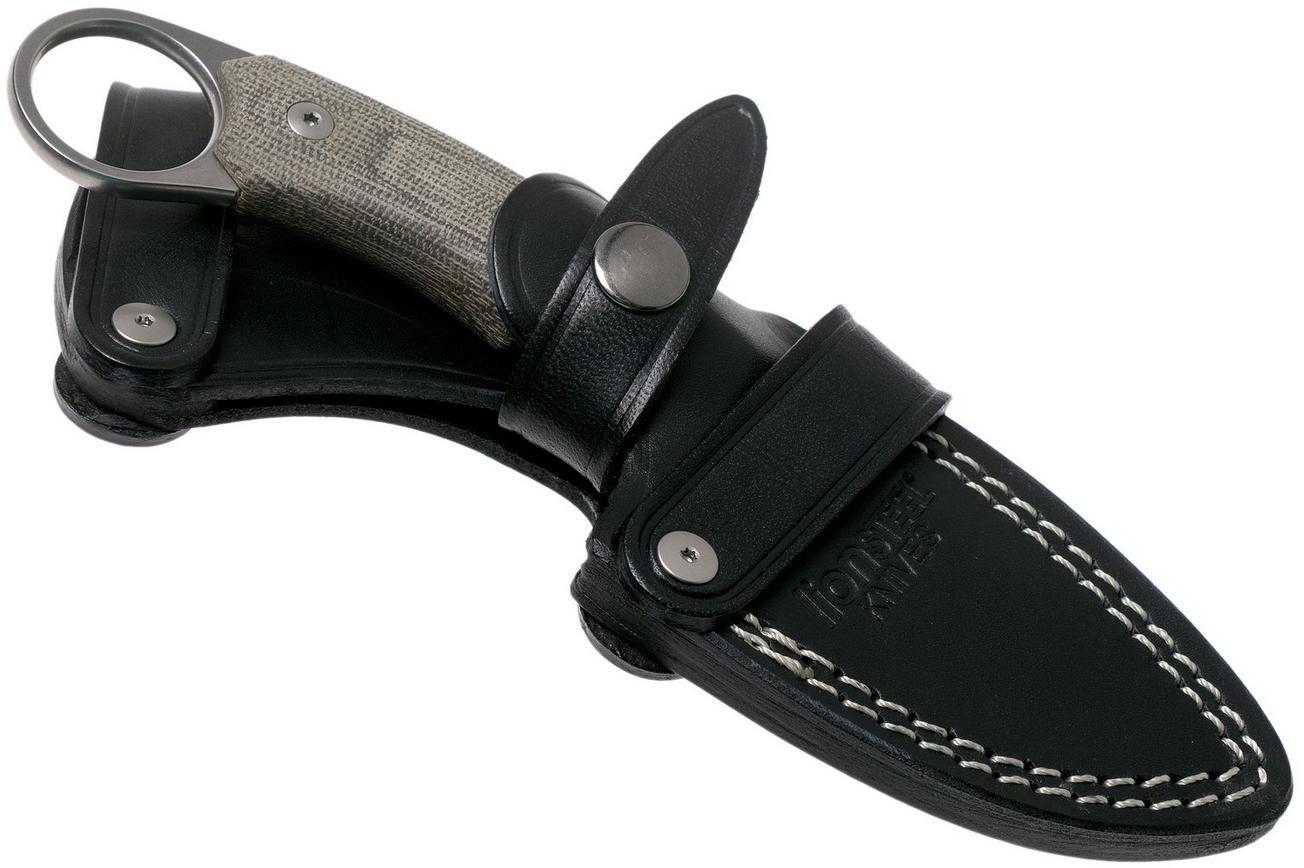 LionSteel H1 Skinner CVG Green Canvas Micarta vaststaand mes, Tommaso Rumici design