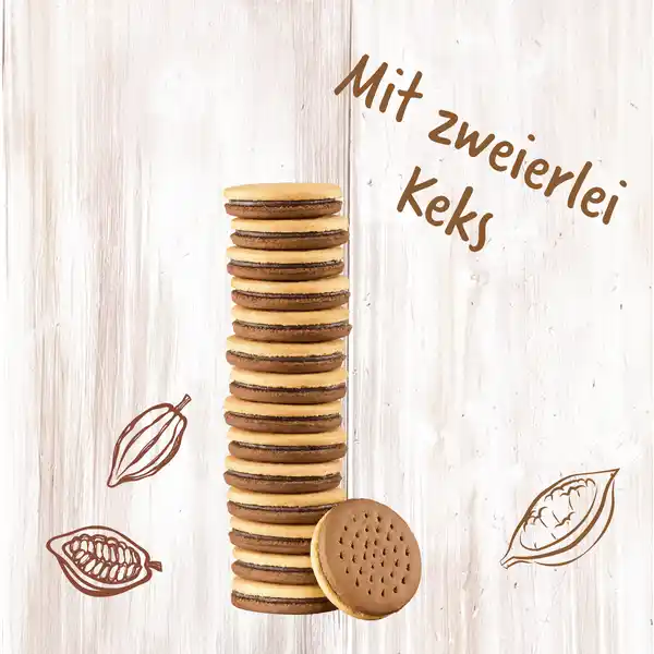 Doppelkekse Zartbittercreme mit zweierlei Keks Naturland