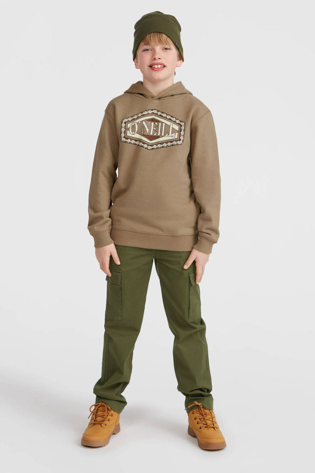 O'Neill hoodie met printopdruk lichtbruin