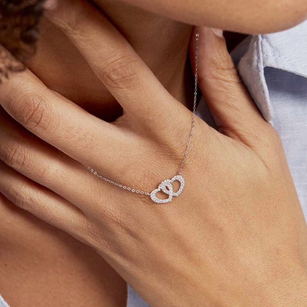 Collier Or Blanc Raoula Oxydes De Zirconium