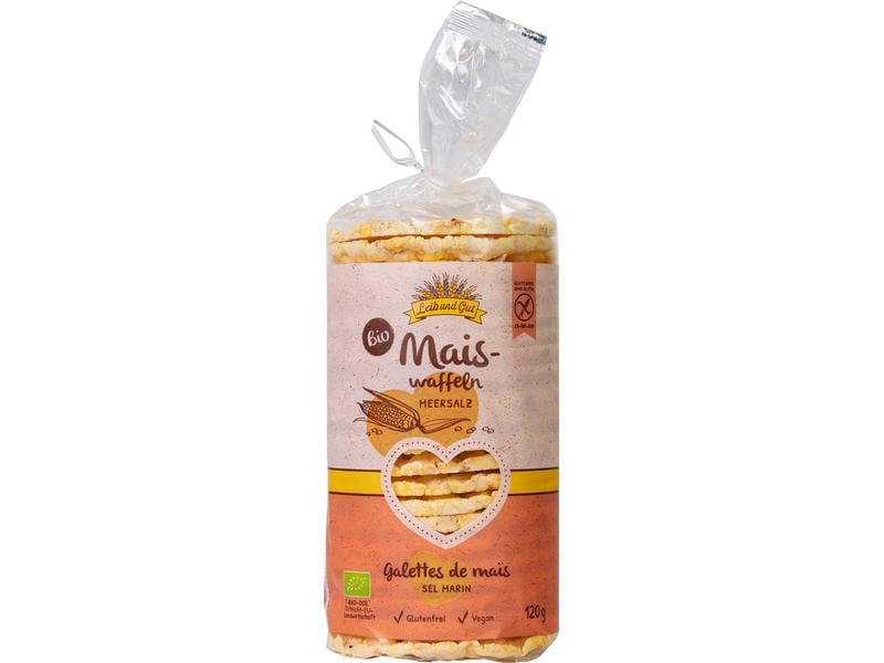 Leib und Gut Bio Maiswaffeln Meersalz 120 g Salzige Maiswaffeln in Bio-Qualität