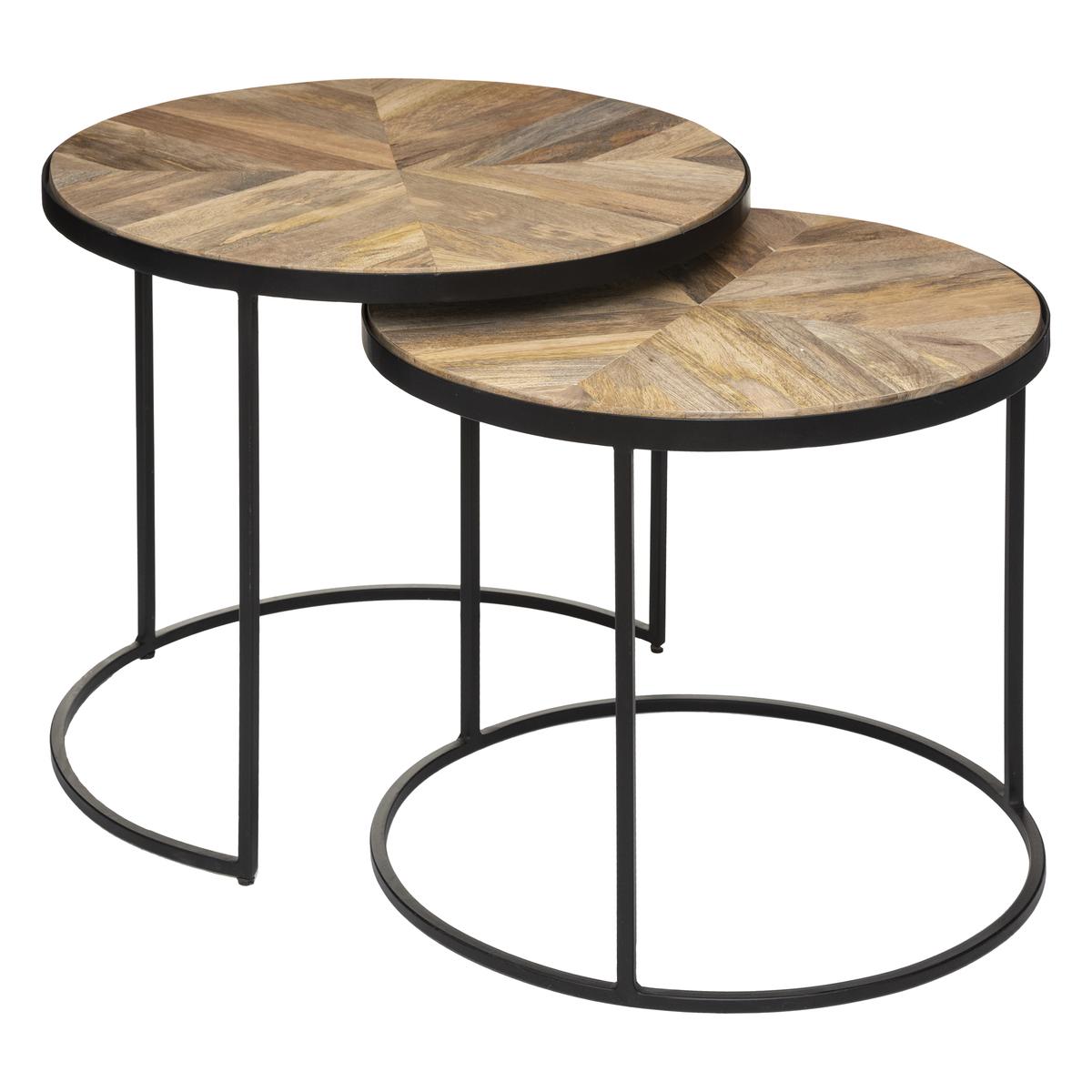 SET 2 TABLES CAFE BOIS BASILE