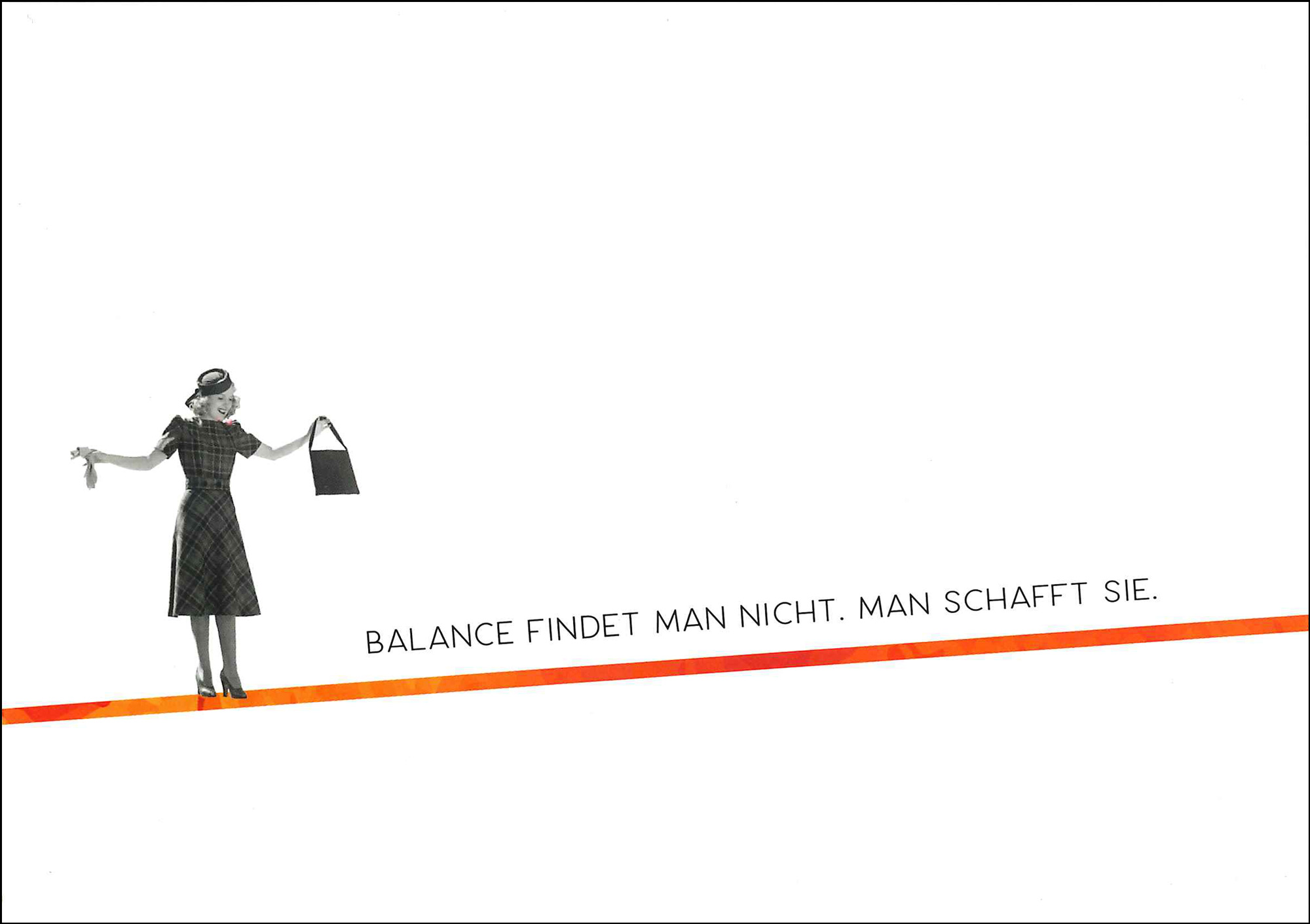 Postkarte 'Balance findet man nicht...' günstig bestellen
