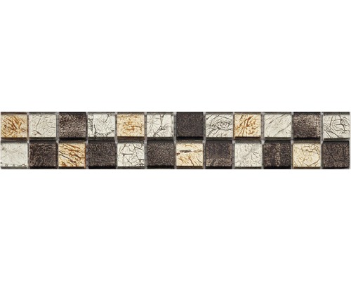 Glazen rand 2,3x2,3 cm bruin mix