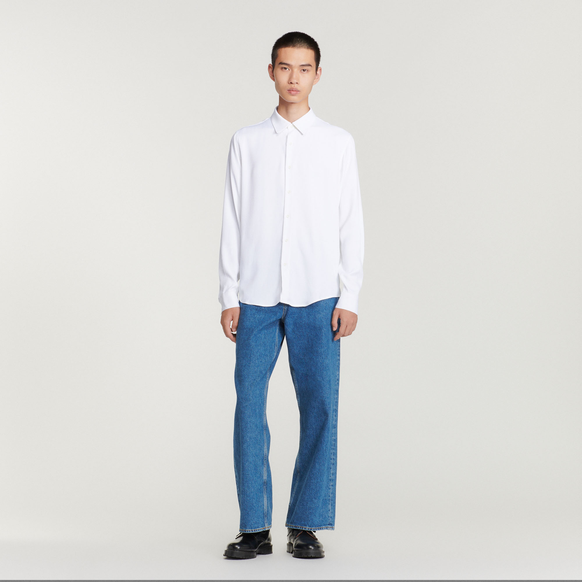 Chemise fluide á manches longues Homme