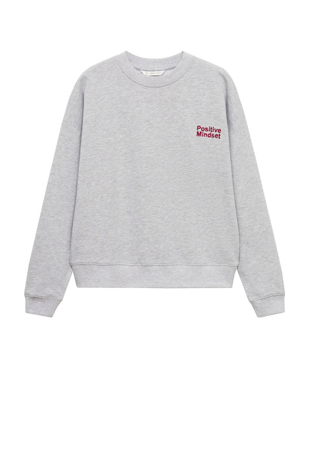 MANGO TEEN sweater met tekst pastelgrijs