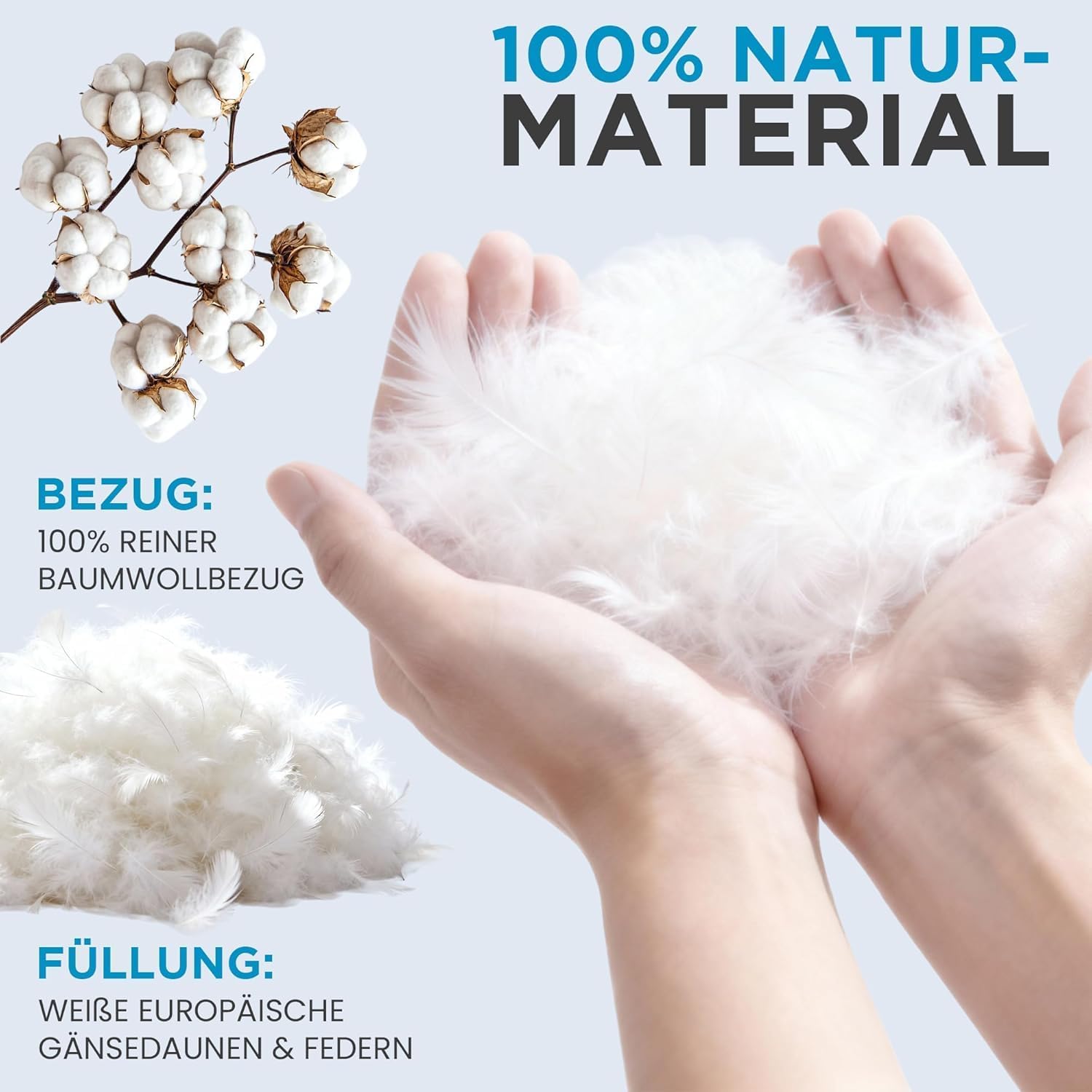 Daunendecke Winterdecke Extra Warm Daunen Decke Daunen Steppdecke Gänsedaunen 100% Natur, Öko-Tex Zertifiziert - 135x200 1600gr.