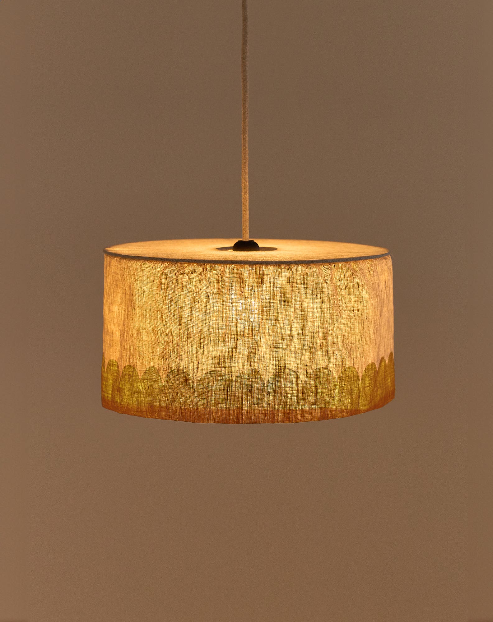 Abat-jour en lin pour suspension diam. 40cm vibes | Orange