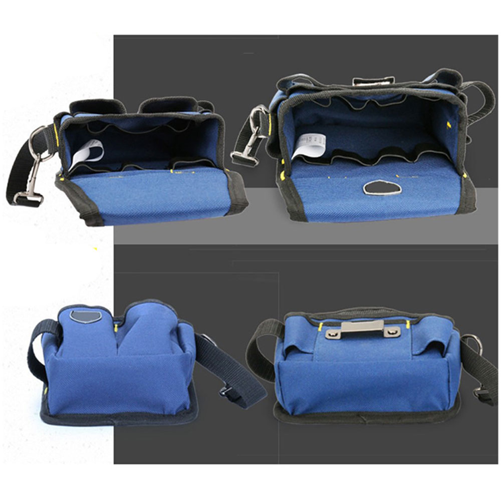 (25.5x20cm) Werkzeug Gürtel Montagetasche Bauchtasche Grössenverstellbar 8 Fächer   Massband Halterung - Blau