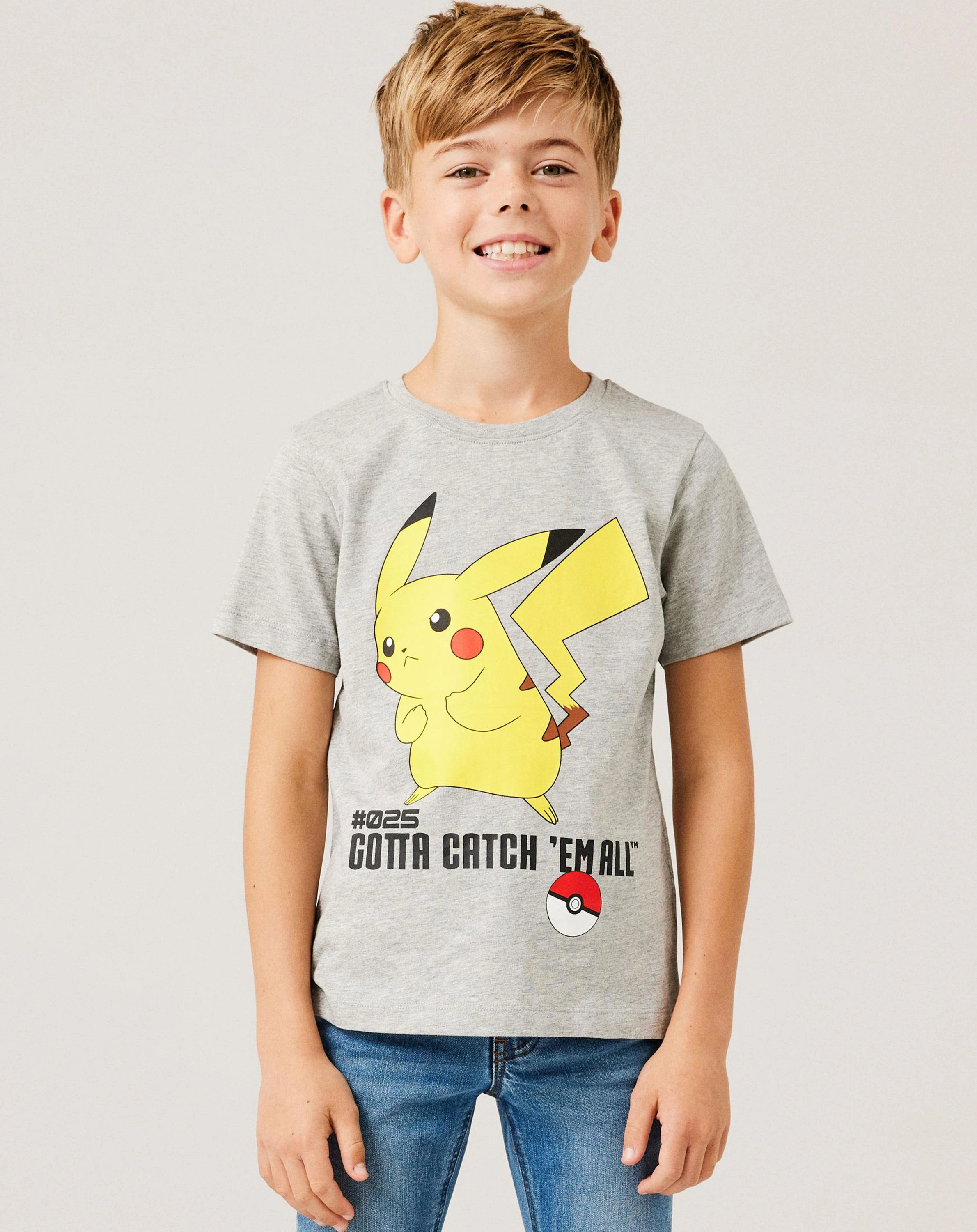 T-Shirt NKMNIKHIL POKEMON in grey melange