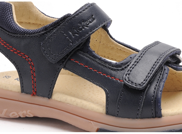 Kickers nu pieds enfant platino bleu