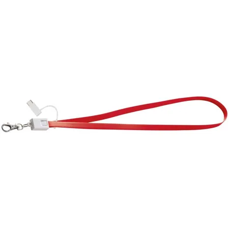 Macma Ladekabel mit 4 verschiedene Anschlüssen, ideal zum Umhängen, rot