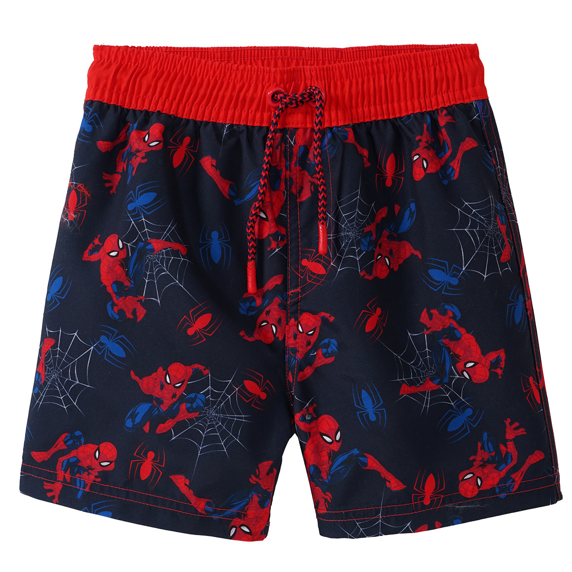 Topolino Spider-Man UV-Badeshorts mit Allover-Print dunkelblau / rot