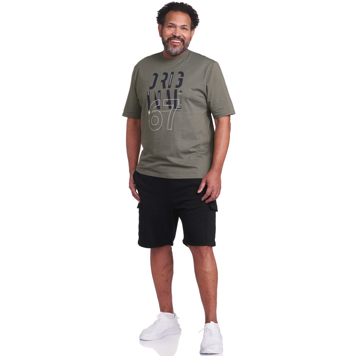 VanVaan Herren-T-Shirt mit großem Print oliv