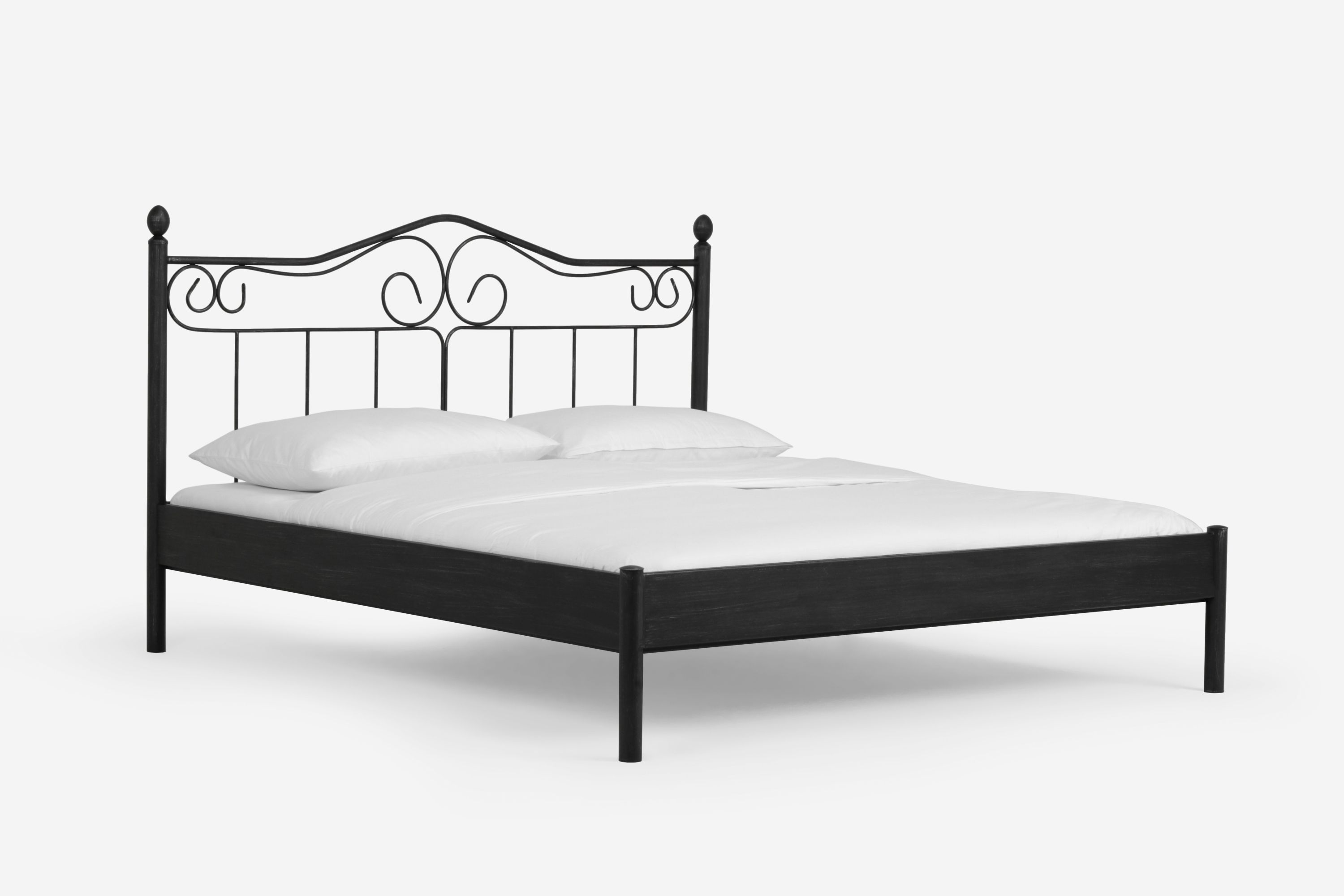 Metallbett Mercury 140 x 220 cm Metall Schwarz silber gewischt