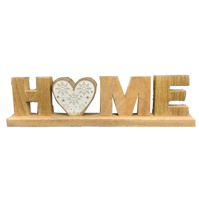 Schriftzug - Home - mit Herz - ca. 46,5 x 5 x 12,5 cm