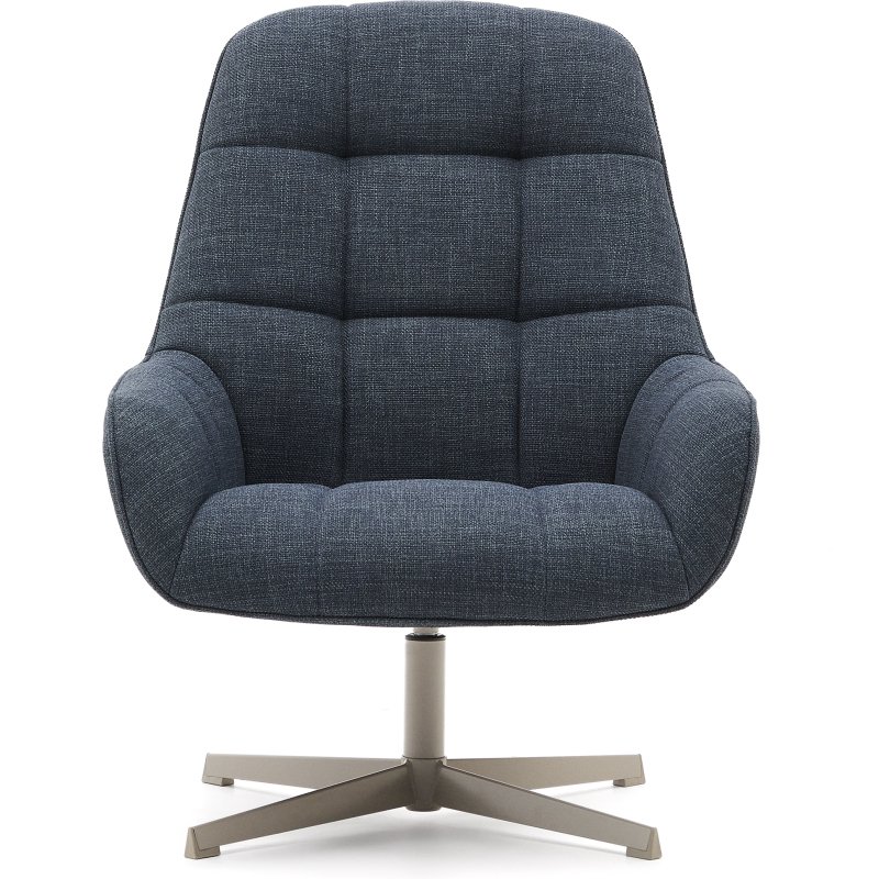 Fauteuil pivotant Jaspe bleu et métal gris
