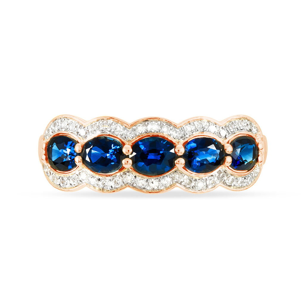 Bague Margaux Or Rose Saphir Et Diamant