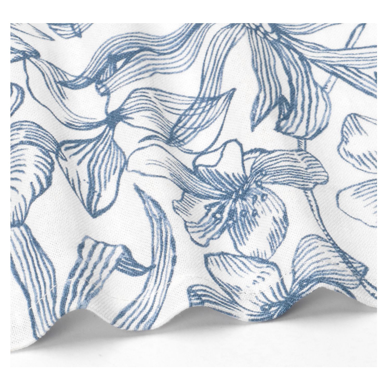 Placemat, GOTS bio-katoen, blauwe bloem, 35 x 50 cm