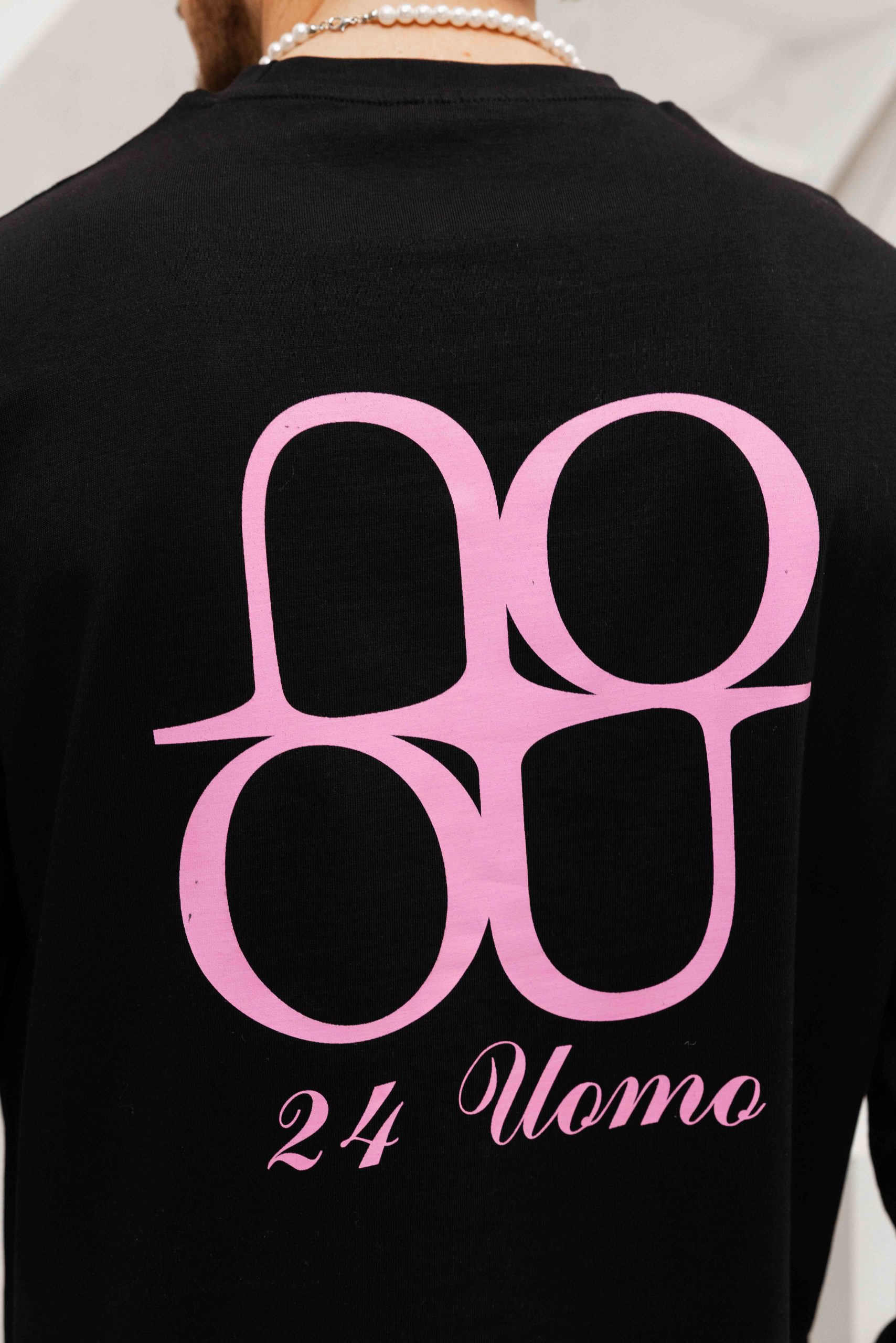 24 Uomo Symbol Longsleeve Shirt Heren Zwart/Roze
