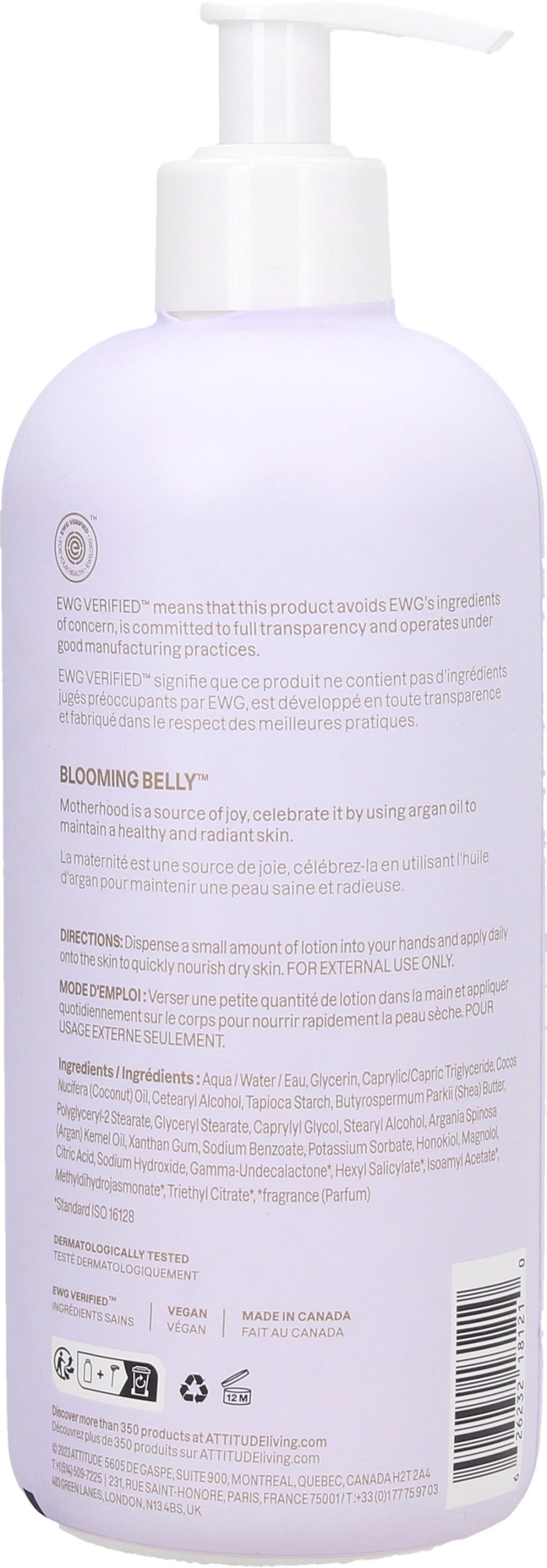 ATTITUDE  Blooming Belly Natural Nourishing Lotion Argan, 473 ml
