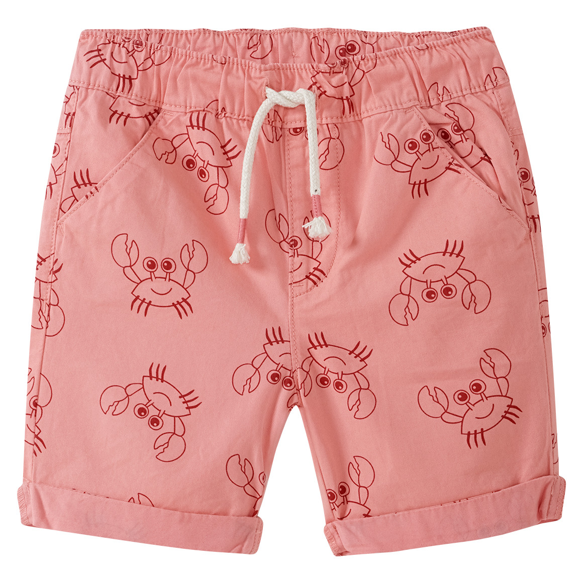 Topomini Baby Shorts mit Krabben-Allover hellorange