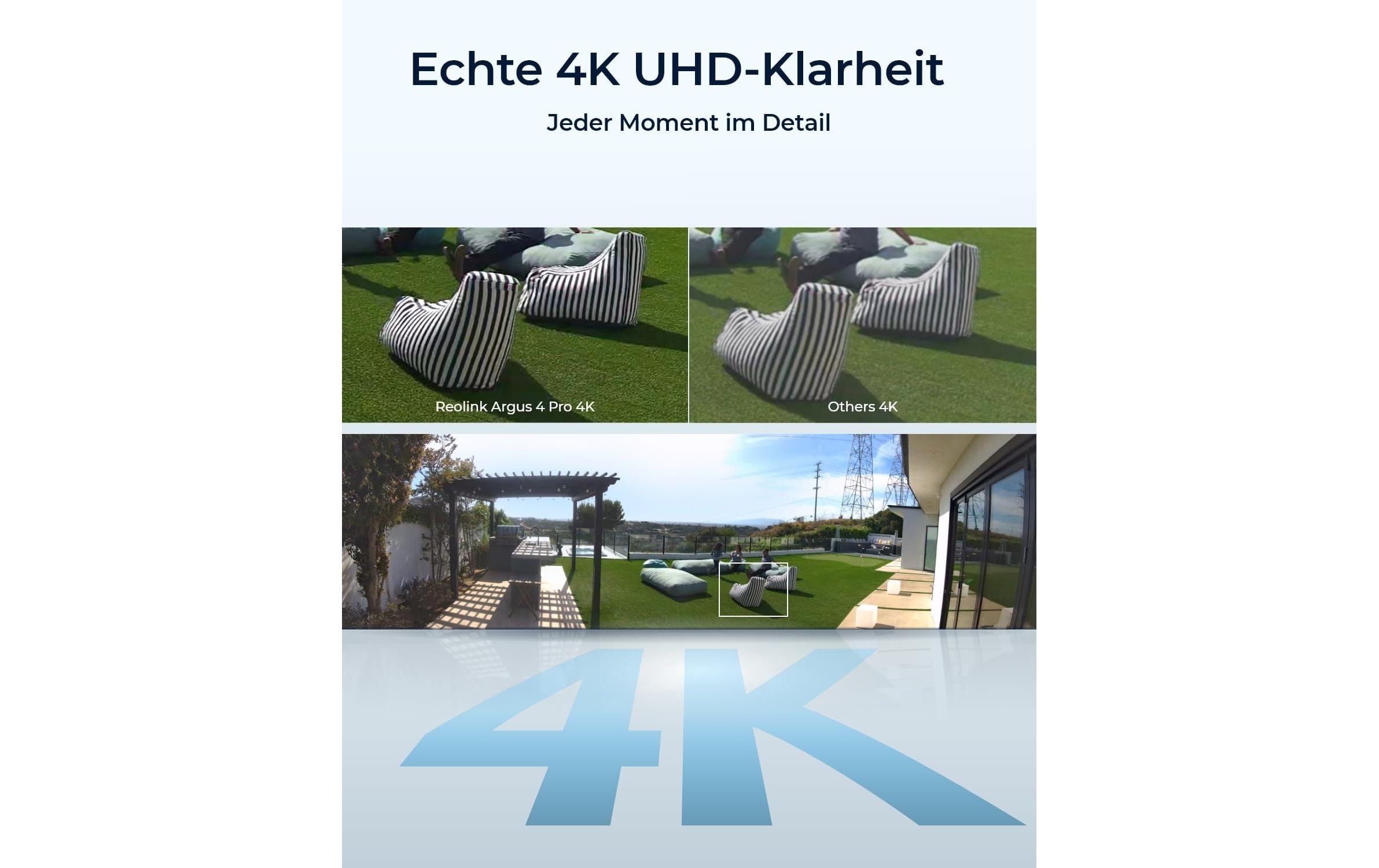 Netzwerkkamera Argus B740X 180° 4K UHD<br>4K-Kamera mit 180°-Dualobjektiv, Wi-Fi 6 Solar-Akku, ColorX Nachtsicht in Vollfarbe, intelligente Erkennung, 2,4/5 GHz Dualband-Wi-Fi