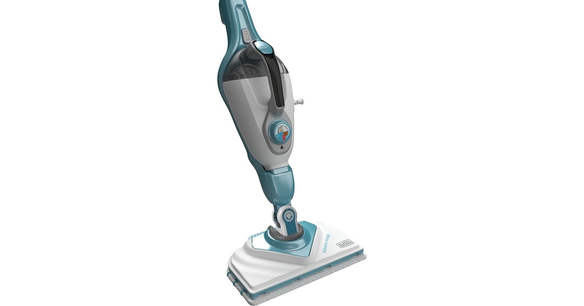 BLACK+DECKERBHSM1610DSM 1600W Steam-mop met SteaMitt, deltavoet en 15 accessoires stoomreiniger  (Wit/blauwgrijs)