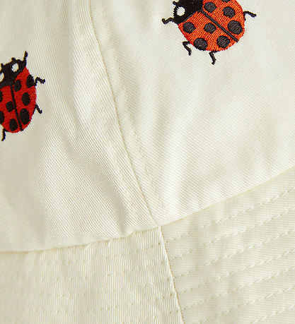 Mini Rodini Sonnenhut - Marienkäfer - Off White